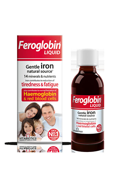Vitabiotics Feroglobin Liquid Iron Syrup 200ml - Iron & B-Vitamin Complex for...