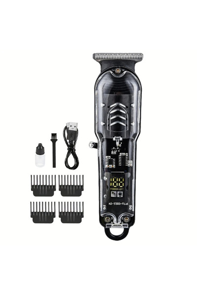 Choice4 black Transparent Body Electric Hair Clipper Professional Trimmer USB...