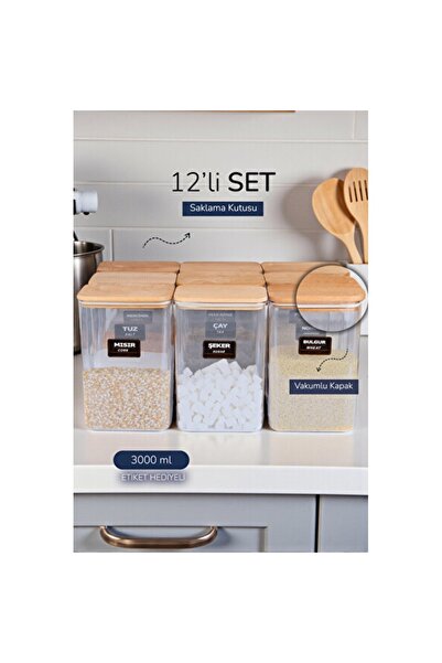 Empressco 12 L Vacuum Storage Container with Wooden Lid, Practical and Stylis...