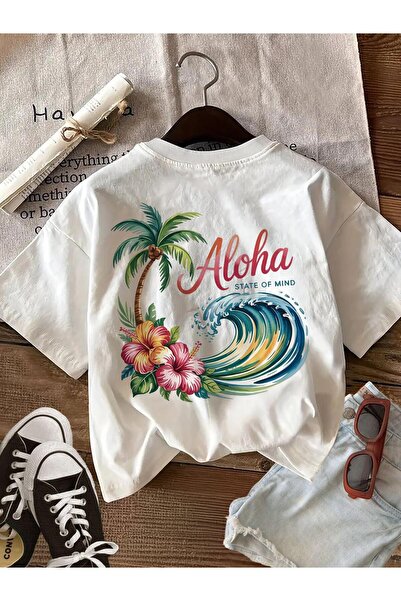 17 seramik Women'S Spring/Summer Apparel with Watercolor Style, Palm Tree, Oc...