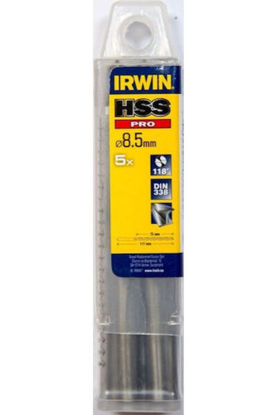 Irwin Set de 5 burghie diamantate HSS cu coadă cilindrică pentru metal Cod: 1...