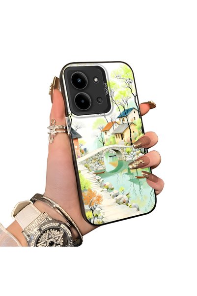 Hontinga Redmi 15C 4g Compatible Silicone Edge Hard Back Case Couple Phone Ca...