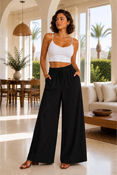 OurStyles Summer Linen Mixed Women's High Waist Pants