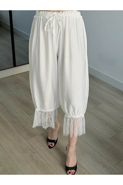 ROUPAS COLLECTİON Dantel Detay Şalvar Pantolon