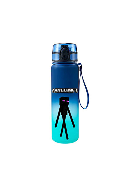 Choice9 Bandai 5 650ML Game MC Pixel Style Water Blue Bottle Portable Water C...