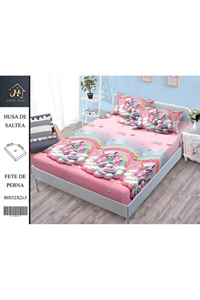 naniland.ro Husă de Pat Finet 2 Persoane 3 Piese cu Elastic 180x200 cm, Model...