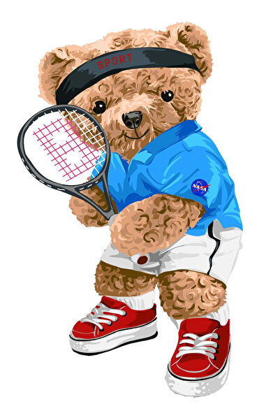 MegaSticker Tennis Player Rl Bear Sticker for Car, Motorcycle, Helmet, Laptop...
