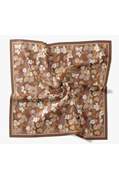Silk Home وشاح فيلورا بنقشة الزهور باللون البني