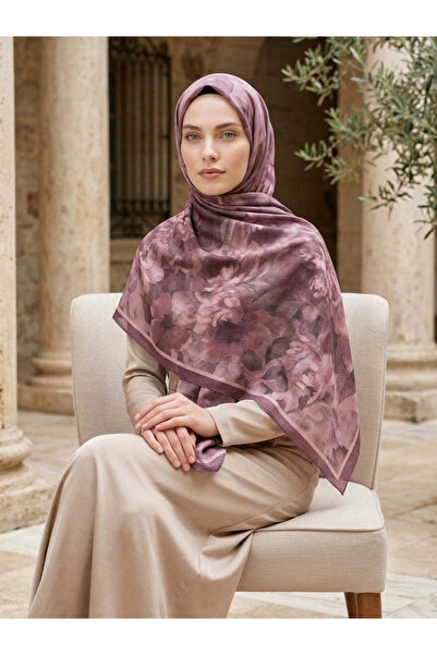 Nûda - Tarzın Değil , Tavrın Zarafeti Frosted Bloom Muslin Shawl Dark Pink - ...