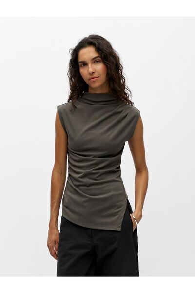 Object Oberteil Gerafftes asymmetrisches