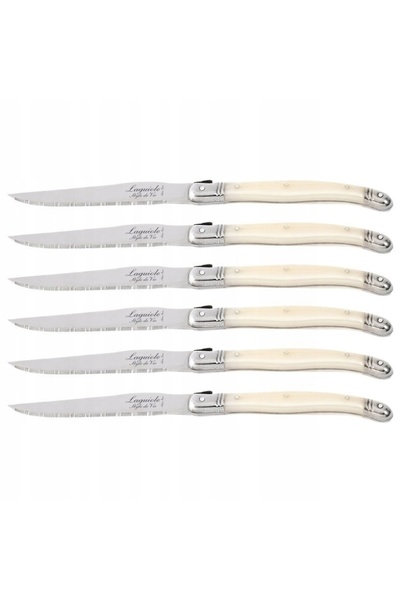 LAGUIOLE Set 6 cutite pentru friptura Laguiole, inox, design traditional, man...