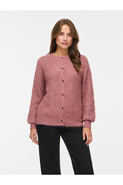 VILA Strickjacke VILAMPE Rundhals