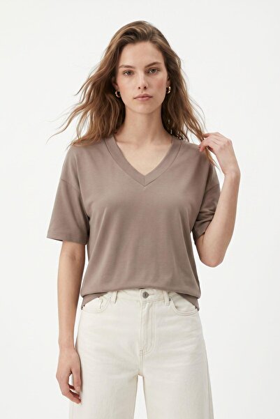 Rays Tricou cu mânecă scurtă și decolteu în V din nurcă 8553A