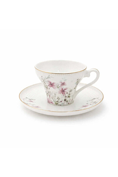 ABL GP-152 Ceramic Tea Cup & Saucer Set – 12 Pieces – Floral Pattern Tea Cups...