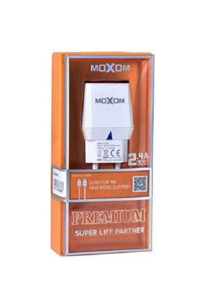 MOXOM Φορτιστής με θύρα USB-A και καλώδιο USB-C Λευκό (KH-33)
