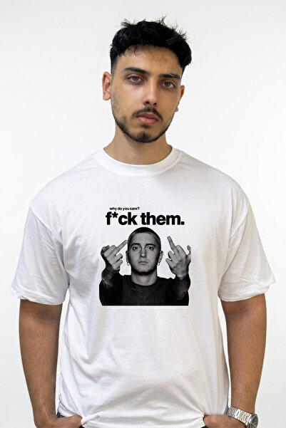 Anetos Eminem Rapper_12 Design Printed Oversize White T-Shirt