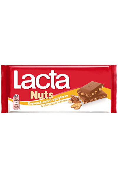 Lacta ΣΟΚΟΛΑΤΑ 85gr. - (ΚΑΡΑΜΕΛΩΜΕΝΟ ΑΜΥΓΔΑΛΟ ΚΑΙ ΑΛΑΤΙΣΜΕΝΟ ΚΡΑΚΕΡ)