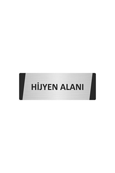 Özarslan Dizayn Hygiene Area Metal Warning Sign 7X20 cm Silver Color