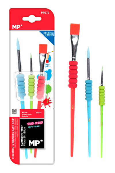 ARTIX PAINTS σετ παιδικών πινέλων ζωγραφικής PP279, διάφορα χρώματα, 3τμχ