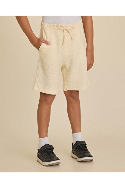 REDTAG Boys Beige Plain Shorts