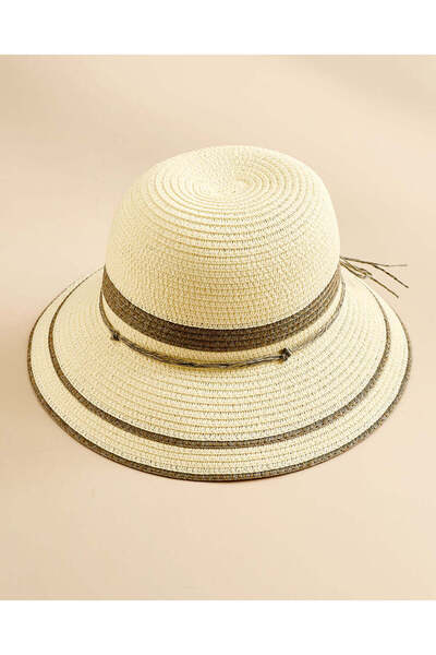 REDTAG Women Beige Embellished Paper Hat