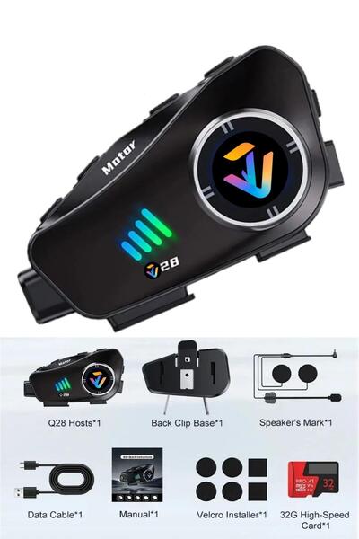 PREPARE Kamera Kayıt Özellikli Motosiklet Kask Kulaklık PR28 32Gb Hafıza Kart...