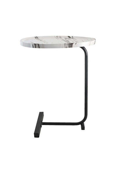 China Side Table for Service with Base in Plywood 60X30X45Cm White Marble
