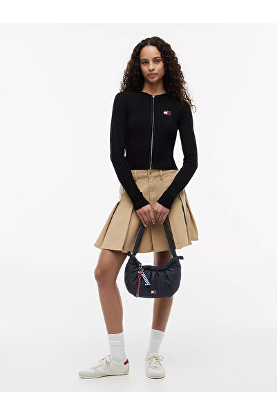Tommy Hilfiger Kadın Tommy Jeans Markalı Pamuklu Kova Kesim Siyah Omuz Çantası