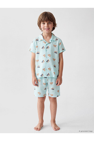 LC Waikiki Esvab • Modern & Distinctive Cuban Roba Collar Boys' Shorts Pajama...