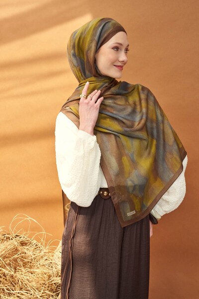 Silk Home Riva Şal Tencel Cloud Zeytin Yeşili
