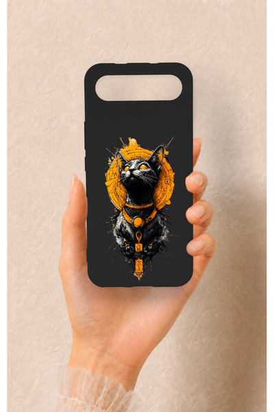 Vip Case Tecno Spark Slim Compatible Egyptian Cat God Patterned Silicone Case