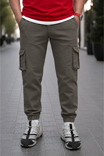 by fiyaka fashion Men's Lycra Gabardine Linen Cargo Pants with Pockets