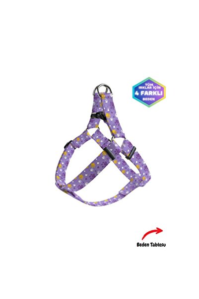 Empressco Purple Paw Patterned Multi-Adjustable Dog Chest Harness, for All Br...