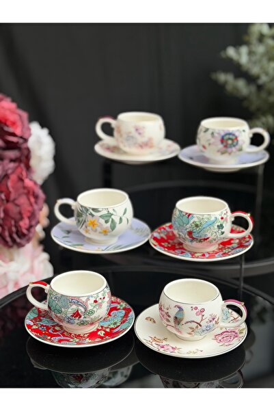 Ulus Home Acar Katelyn 6-Person Porcelain Coffee Cup Set