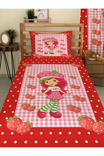 milbaygrup طقم بيكيه مفرد مطبوع عليه صورة فتاة الفراولة من MILROMA مقاس 160x2...