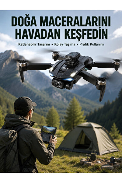 shopwave KRM Canlı Görüntü Aktarımlı Çift Kameralı Uzaktan Kumandalı Drone KRM