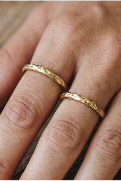 NBS Beautiful Naturel Stones Women's Adjustable Brass Ring Thin Elegant Combi...