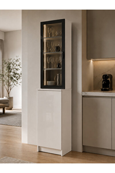 Barida Sanat %100 MDF Alüminyum Refelekte Cam Kapaklı Neon Ledli Gümüşlük Mod...