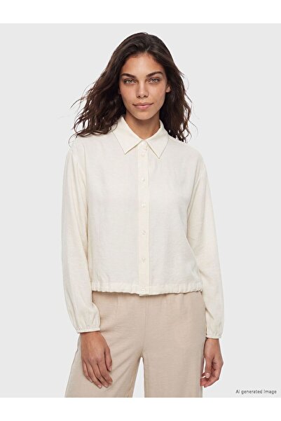 LC Waikiki Lcw Modest Ecru Modal Blended Women's Shirt