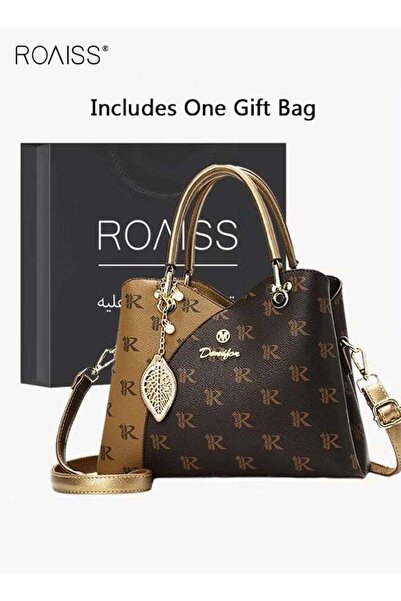 ROAISS Women Stylish Handbag with Magnetic Snap and Zipper, Large Capacity Sh...