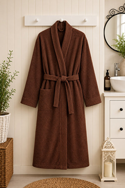 Tokyo Waffle Kimono Bornoz | Unisex Spa ve Otel Bornozu, Pamuklu, Cepli, Yumuşak Dokulu