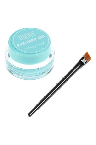 Ushas Eyeliner gel turcoaz, cu pensulă inclusă, 3.3 g – linie precisă și priv...