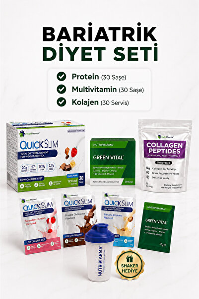 NUTRIPHARMA Bariatrik Diyet Seti - Protein Tozu 30 Saşe - Multivitamin 30 Saş...