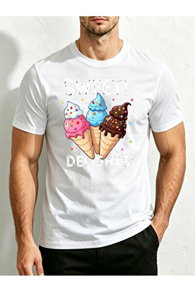 212Wear Cute Design, Men'S T-Shirt, Sweet Delights Text And Colorful Sprinkle...