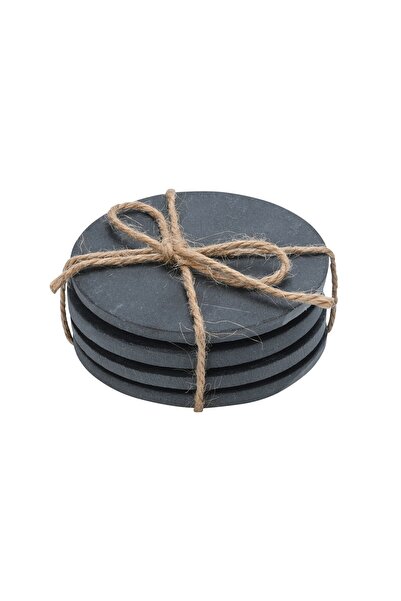 Estia Home Art ESTIA ΣΟΥΒΕΡ ΣΤΡΟΓΓΥΛΑ ΣΧΙΣΤΟΛΙΘΟΥ 10cm ΣΕΤ 4 ΤΕΜ.