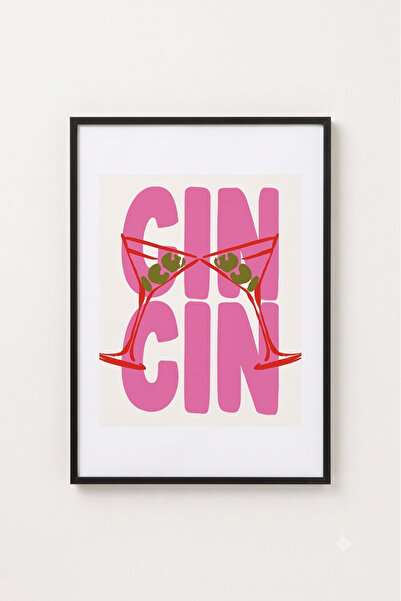 Sekiz8 Poster de pictură minimalistă cu ramă neagră - Imprimare digitală MOD-500