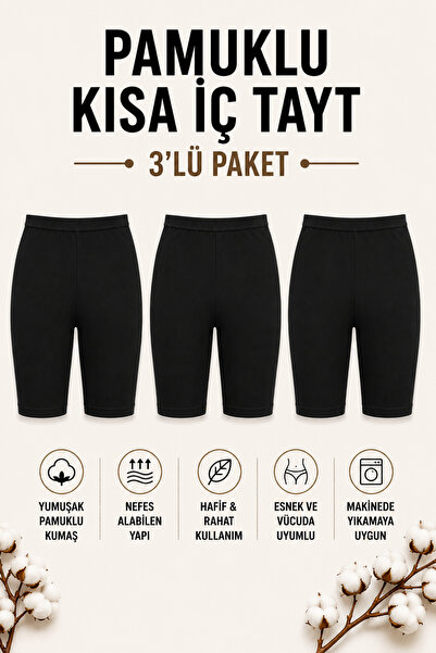 Mudcosıo Women's Cotton Short Leggings 3 Pack Underwear Leggings Stretchy Bre...
