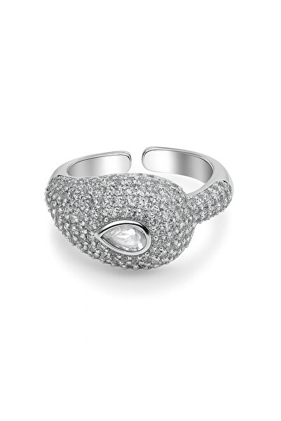 Sense of Atelier Aurea Drop Zircon Stone Ring-Silver