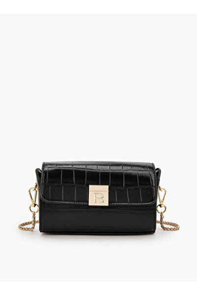 Flora Bella by Shoexpress Textured Crossbody Bag with Chain Strap