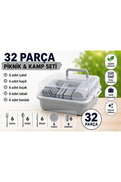 Genel Markalar 32 Parça Piknik & Kamp Seti – Taşıma Kutulu